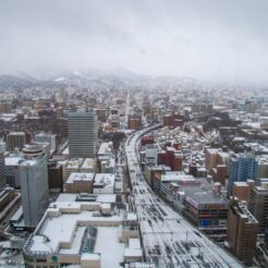 2008-12-31-11-47-27札幌JRタワーより札幌駅付近の景色<br>寝台特急北斗星で年末と新年の札幌と函館を巡る