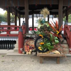 2020-11-22 15;57 さいたま市大宮 氷川神社 新嘗祭 奉納された生花や野菜<br>大宮駅と盆栽美術館、大宮公園・氷川神社を巡る