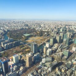 2023-02-05 14;00 皇居付近 東京駅付近の街並み ヘリコプターから<br>新木場で集合し木材・合板博物館を見てから東京ヘリポートより東京上空をヘリコプターで遊覧