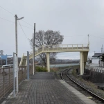 2021-12-26 16;06 糸田駅 ホームと跨線橋