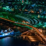 2009-01-01-17-43-53函館の夜景・摩周丸と函館駅付近