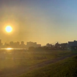 2021-11-13 16;02 六郷土手 夕焼けと富士山