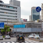 2016-09-21 12;27 神戸三宮駅 阪神淡路大震災復興を見守った仮設の神戸阪急ビル東館解体・新ビル建設工事