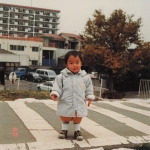 1986-11-29 実家近くの土手を歩くCOTA