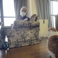 2021-05-23 15;12 実家 猫が苦手だったおばあちゃんが初めて実家の猫と恐る恐る対面